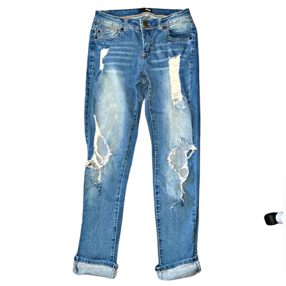 FASHION NOVA distressed blue Jeans